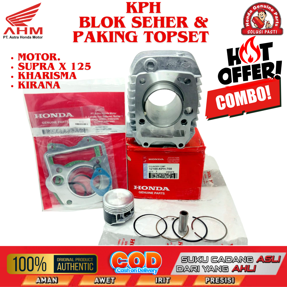 KPH ORI BLOK SEHER + TOP SET HONDA SUPRA X 125,SUPRA 125,KIRANA,KARISMA,SUPRA 125 F1 SUPRA X 125 KAR
