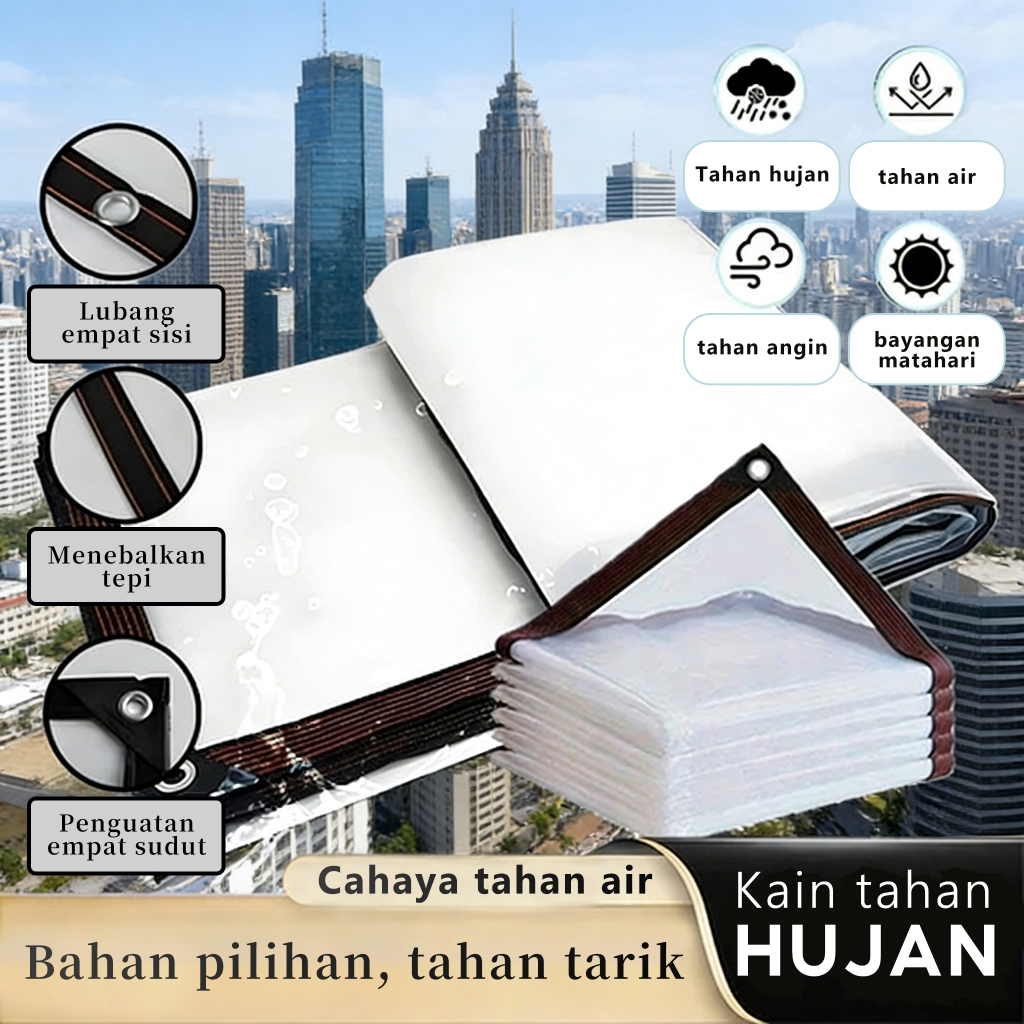 Terpal Plastik Transparan UV Tebal — Plastik Bening Anti Air untuk Greenhouse, Taman, dan Atap Teras