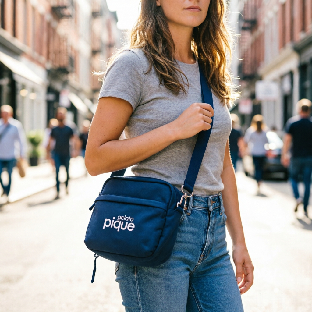 Gelato Pique Official Store/Tas Selempang Wanita Gelato Pique: Paduan Gaya & Keamanan Terbaik  biru