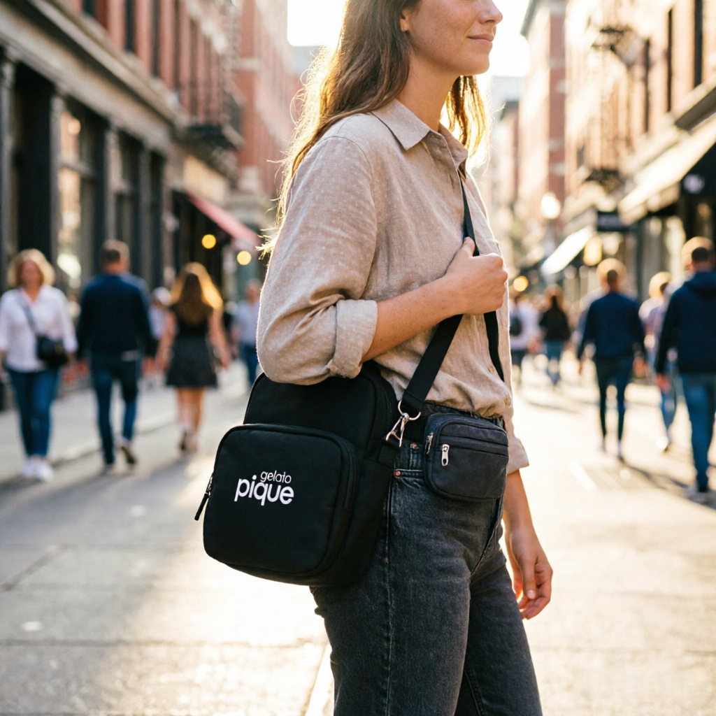 Gelato Pique Official Store/Tas Selempang Wanita Gelato Pique: Paduan Gaya & Keamanan Terbaik hitam