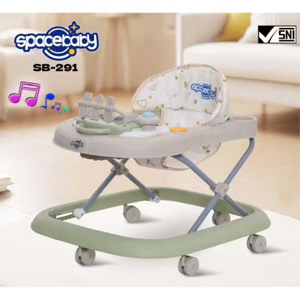 Baby Walker Space Baby Dengan Musik Dan Mainan Motorik Dan 8 Roda Penggerak