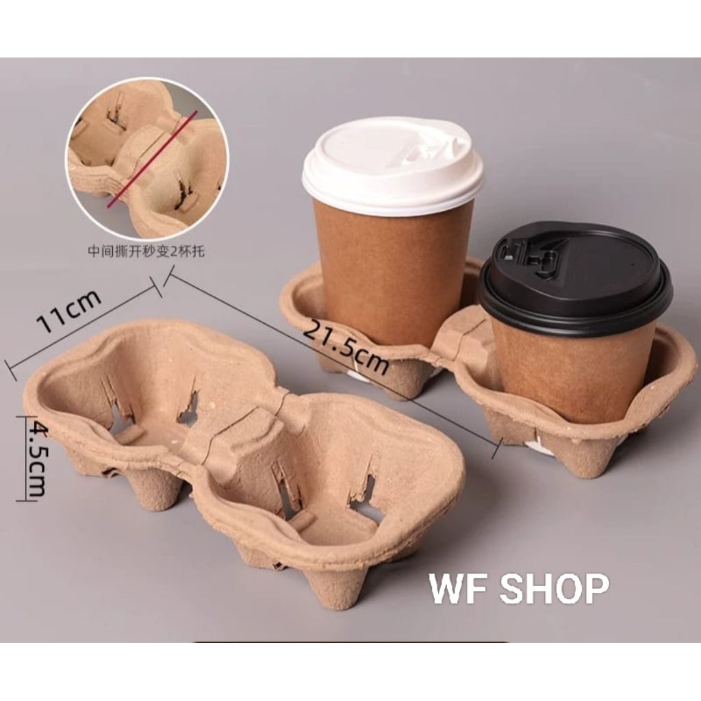 2Cup & 4Cup Isi 1pcs Tray Drink Holder Paper Tatakan Minuman Kertas