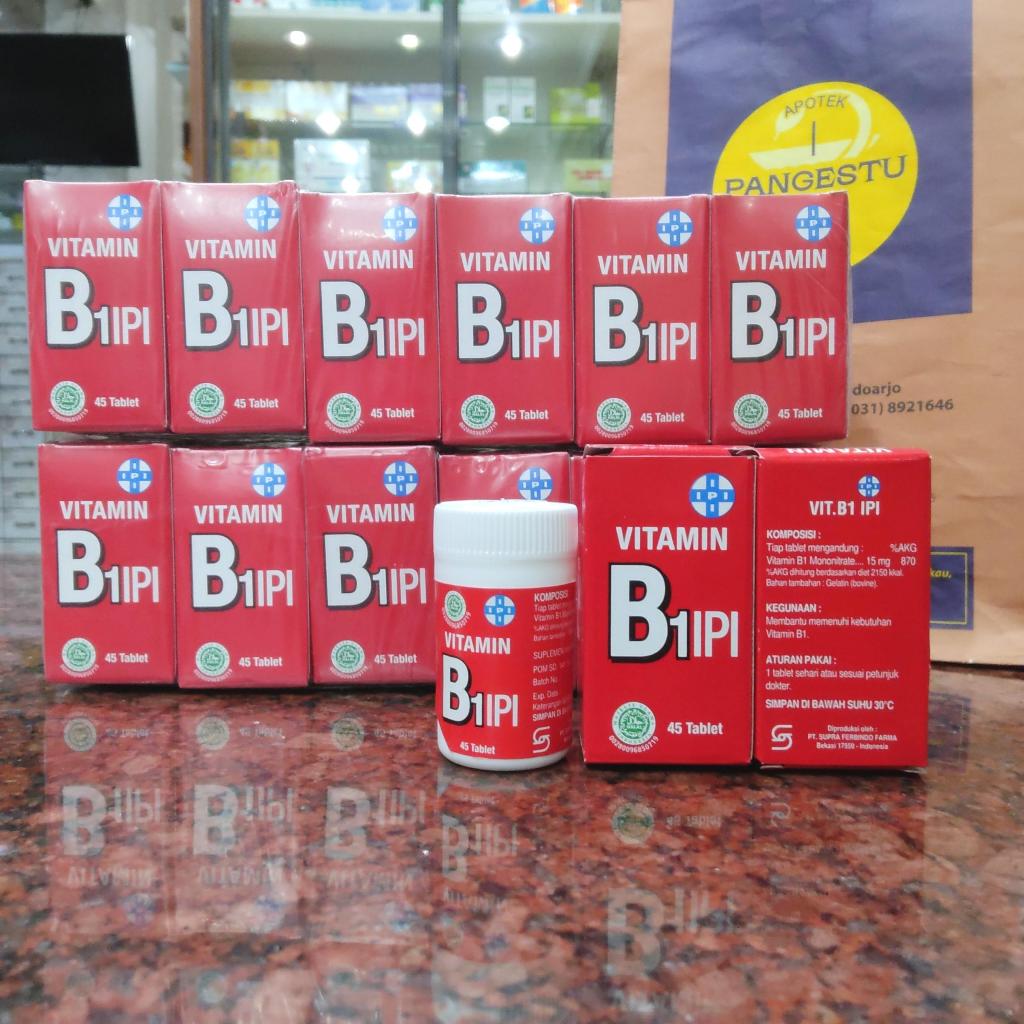 Vitamin B1 IPI 1 Botol 45 Tablet / Suplemen VitaminB1 IPI / Vit B1ipi Vitamin B 1