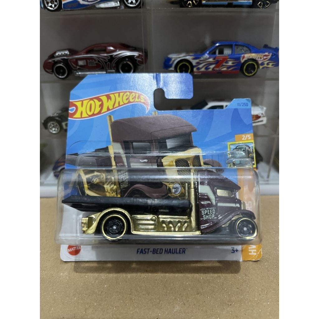hot wheels fast-bed hauler cokelat short card (euro card)