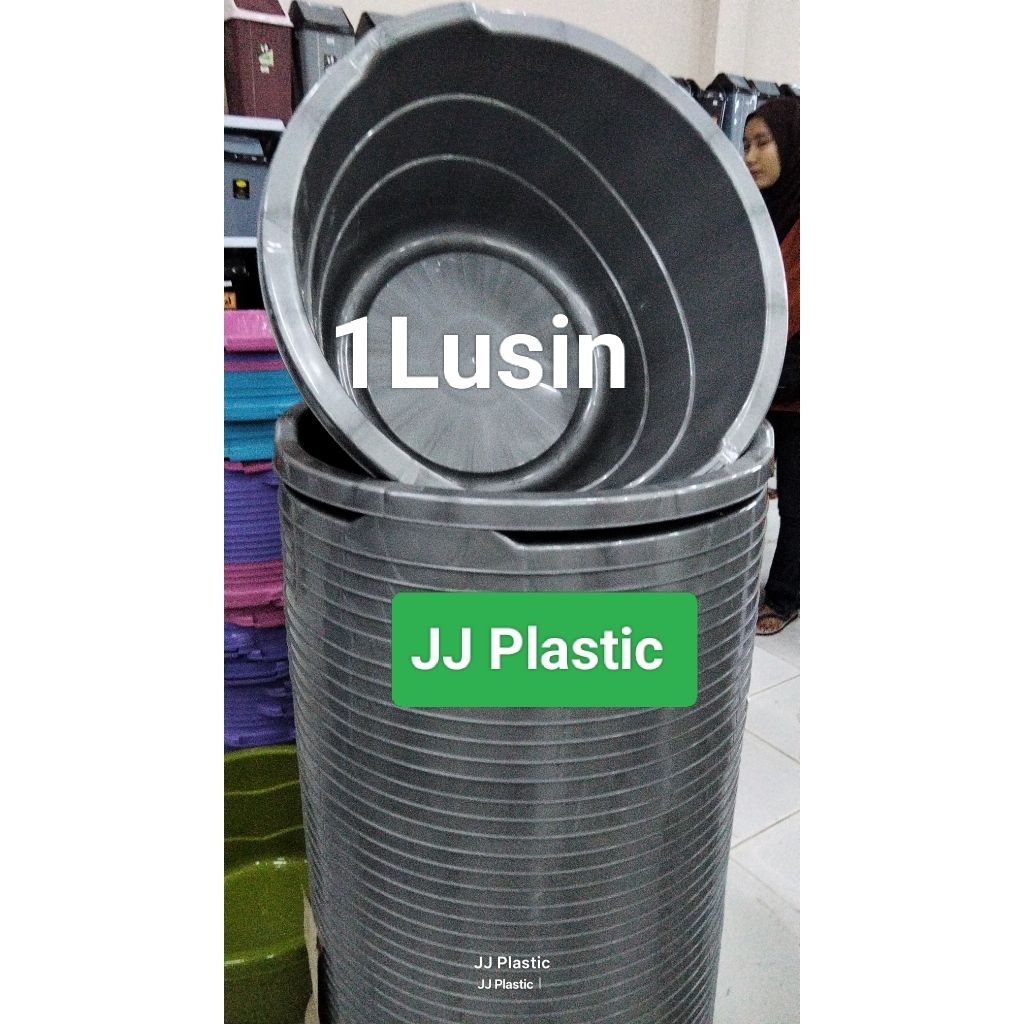 6Pcs & 1Lusin Baskom Plastik Besar Jumbo Afrika 45 Silver bahan tebal dan berkualitas