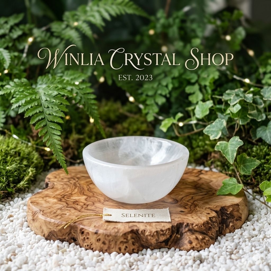 WINLIA Selenite Bowl 8cm for Cleansing