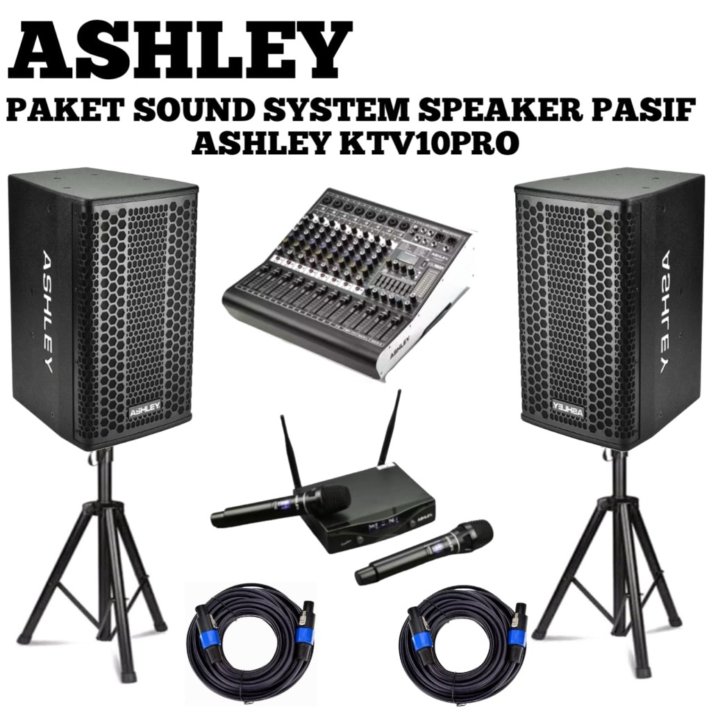 Paket Soundsystem Speaker Pasif Ashley Ktv10pro Original Speaker 10inch Ashley ktv10pro