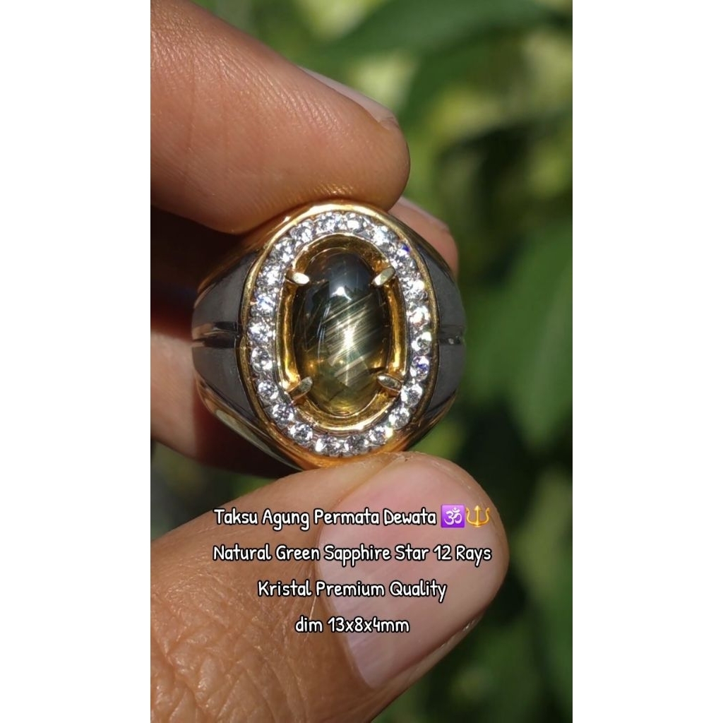 green sapphire star 12 rays kristal kualitas premium ada ruby burma windusara dan blue safir ceylon