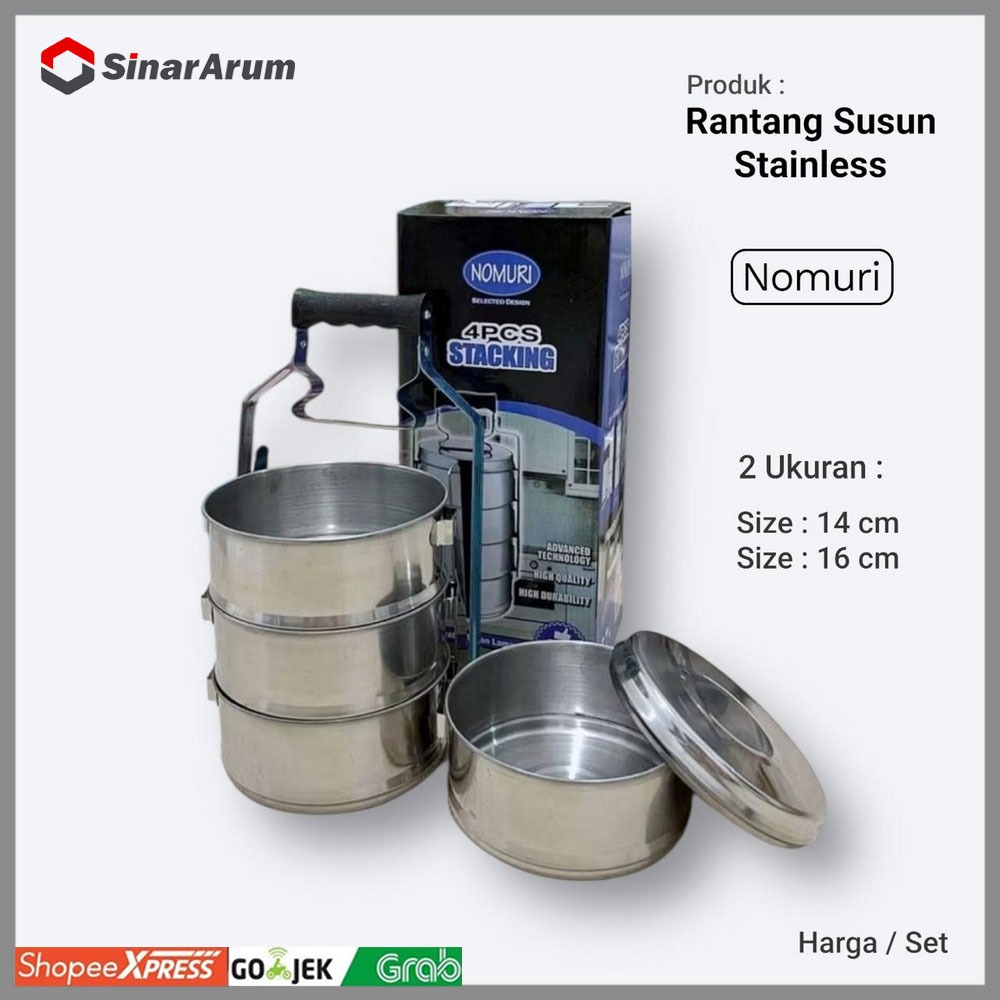 Rantang Susun Stainless 4 Tingkat Nomuri