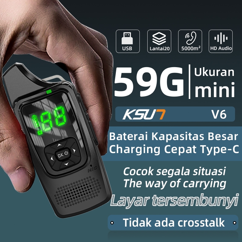 KSUN X-TFSI Handy TalkieI V6 Mini Walkie Talkie Wireless Device Communication Radio Dua Way