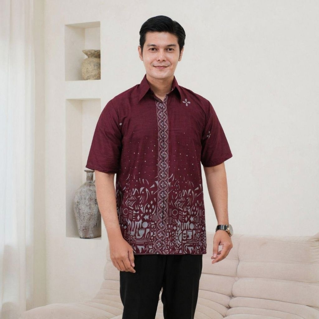 Baju Batik Pria Lengan Pendek / Baju BatikPria / Kemeja Batik Pria Dewasa
