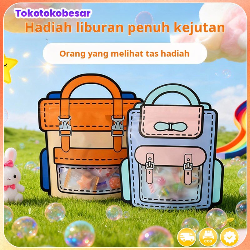Tas kado ransel kecil, tas kemasan camilan lucu, tas kado ulang tahun