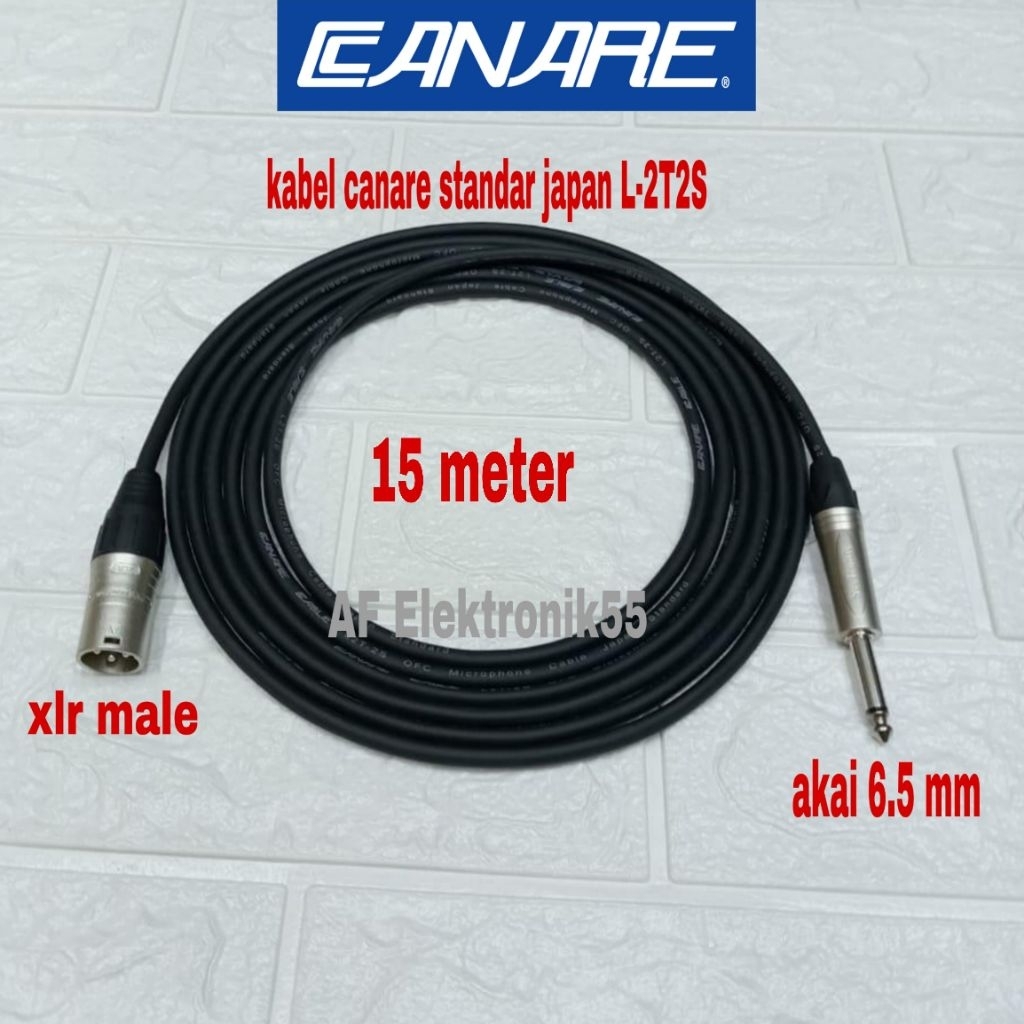 Kabel Canare Jack XLR Male To Akai 6.5 MM 15 Meter