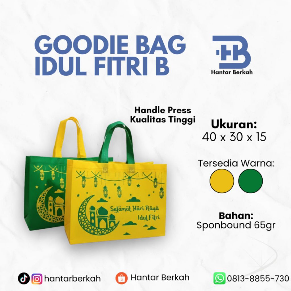Tas Parcel / Spunbond Idul Fitri / Goodie bag lebaran 40 x 30 x 15 cm