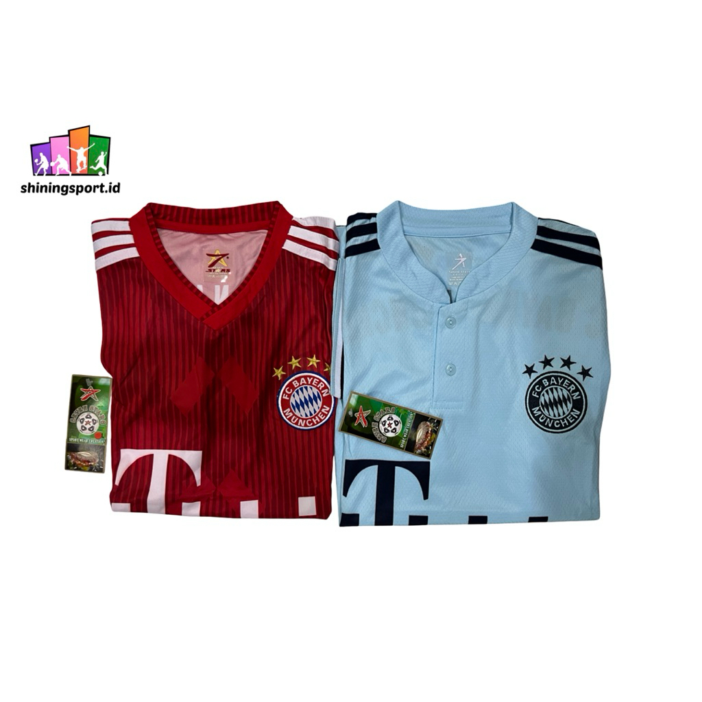 Jersey Bola Dewasa Retro Vintage Bayern Munchen Home Away 2018/2019 All Size Fit To XL 7 Stars 100% 