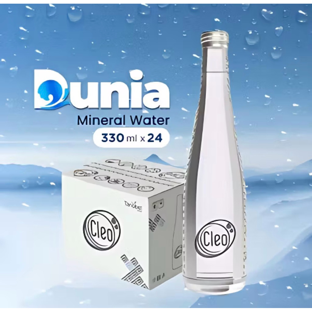 Cleo Glass 330ml Still Mineral Water [ Dus isi 12 Botol Kaca ]