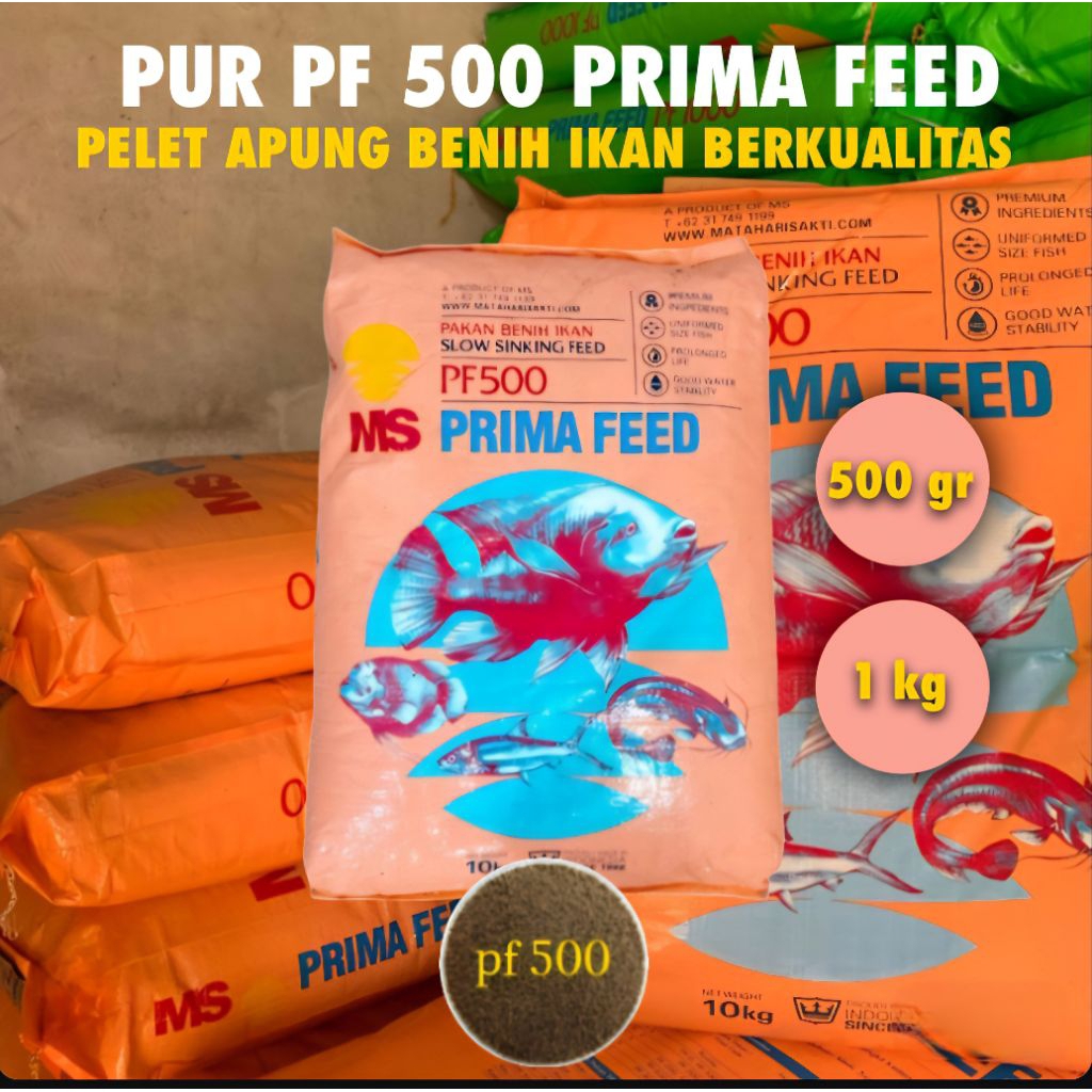 pakan ikan PF 500 pakan benih ikan pur cupang pelet Lele nila protein komplit berkualitas kemasan 1 