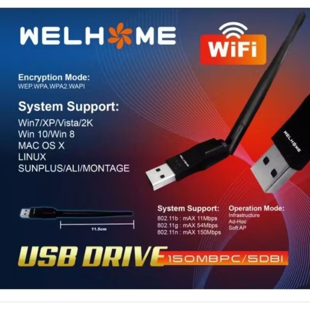 Antenna Dongle Welhome antenna wifi untuk set top box, pc, dan perangkat lainnya