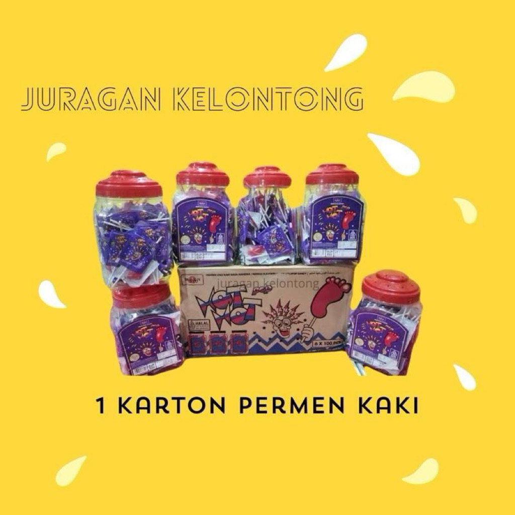 [ 1 KARTON ] PERMEN KAKI HOT KAKI / PERMEN HOT HOT KAKI / PERMEN TOPLES / PERMEN KAKI TOPLES ISI 100