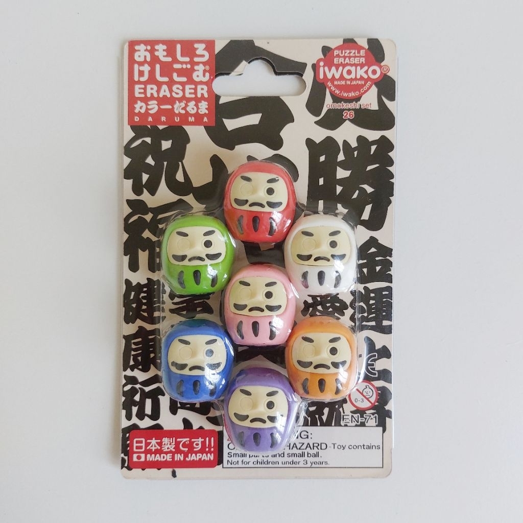 Penghapus bentuk Daruma dari Iwako Jepang