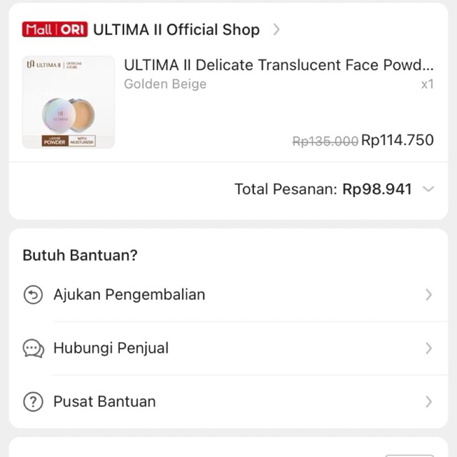 Preloved Bedak Tabur Ultima II Golden Beige