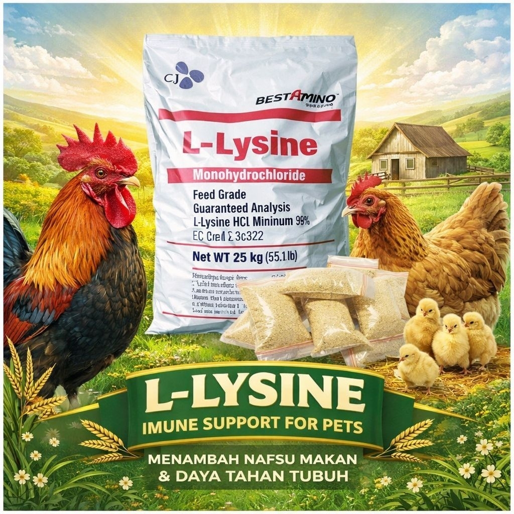 LYSINE MINI - Vitamin Ayam Aduan Penguat Tulang Ayam Aduan Penambah Stamina Ayam Petarung