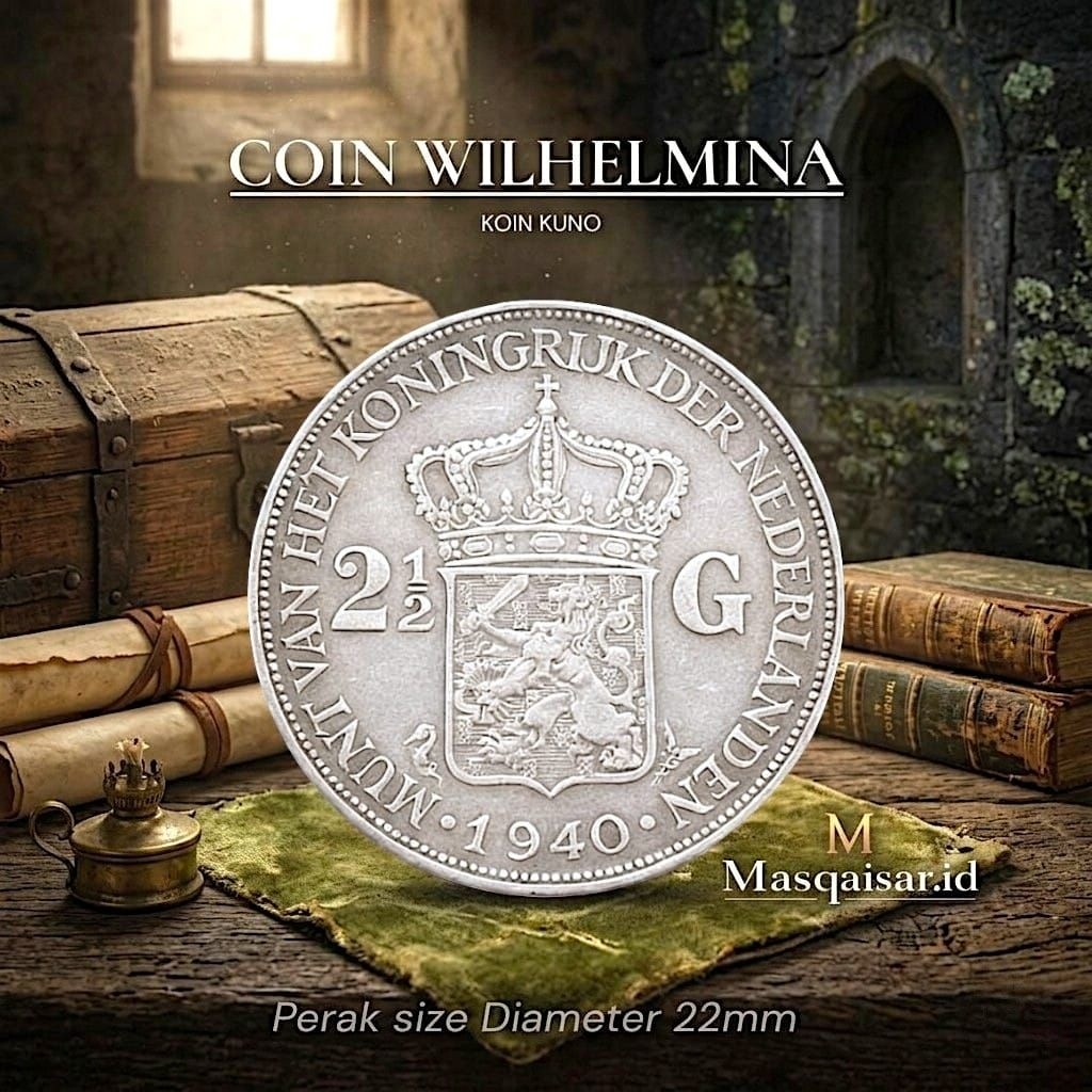 Koin Wilhelmina Netherlands 2½ Best Quality 1931,1936,1939,1940, Koin Perak Kuno Belanda 0,5% Premiu