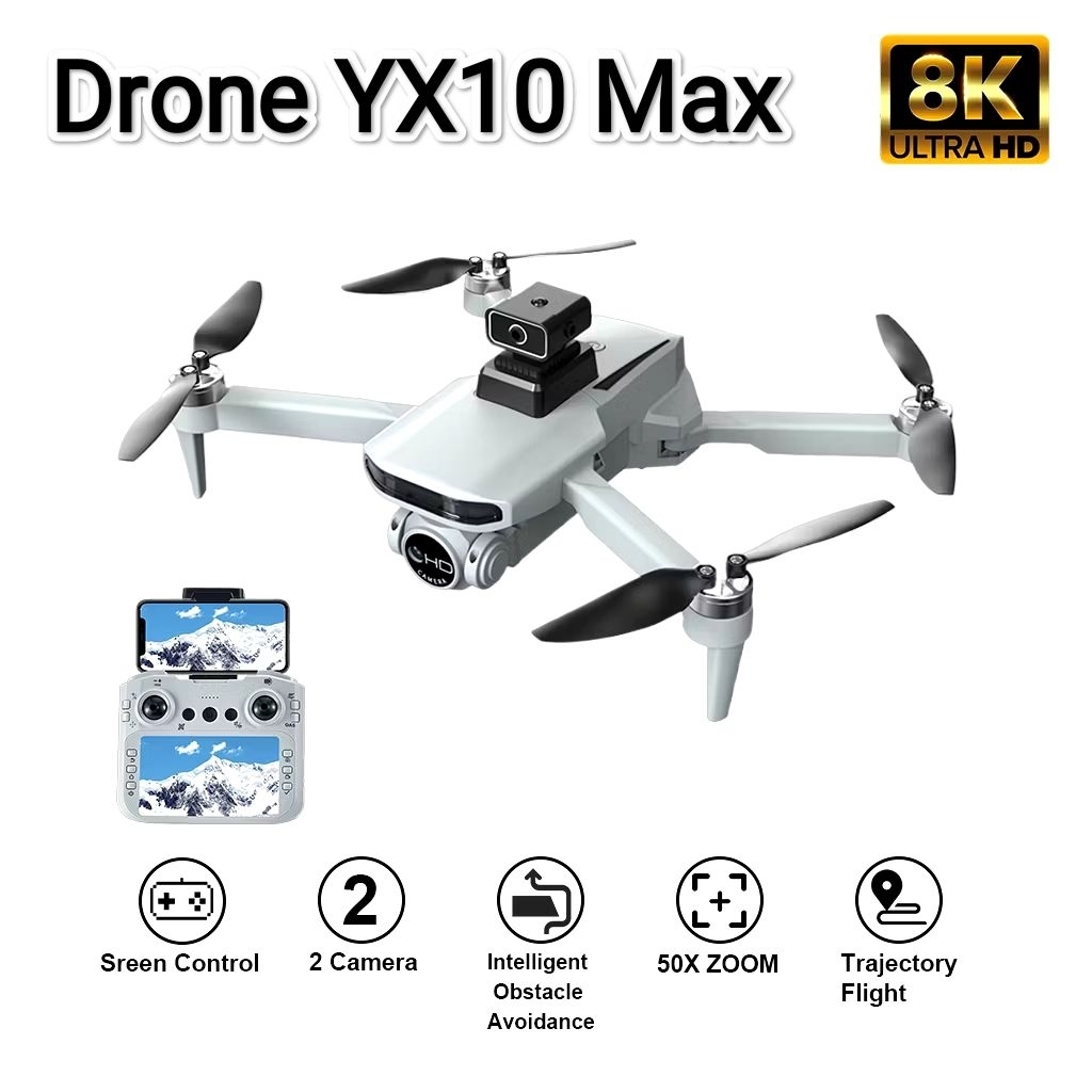 Drone YX10 Max HD Screen Kamera 8K ESC Obstacle Avoidance Optical Flow