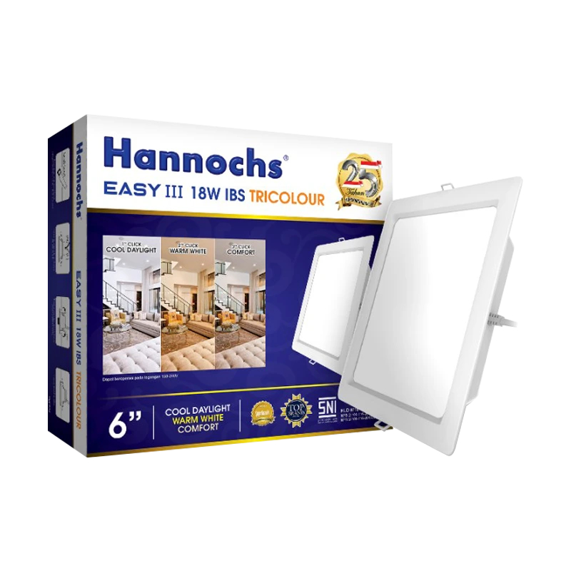 [ORIGINAL] Lampu LED Hannochs Easy III 18 Watt Kotak 3 Warna | Lampu Downlight Kotak Hannochs 18 Wat