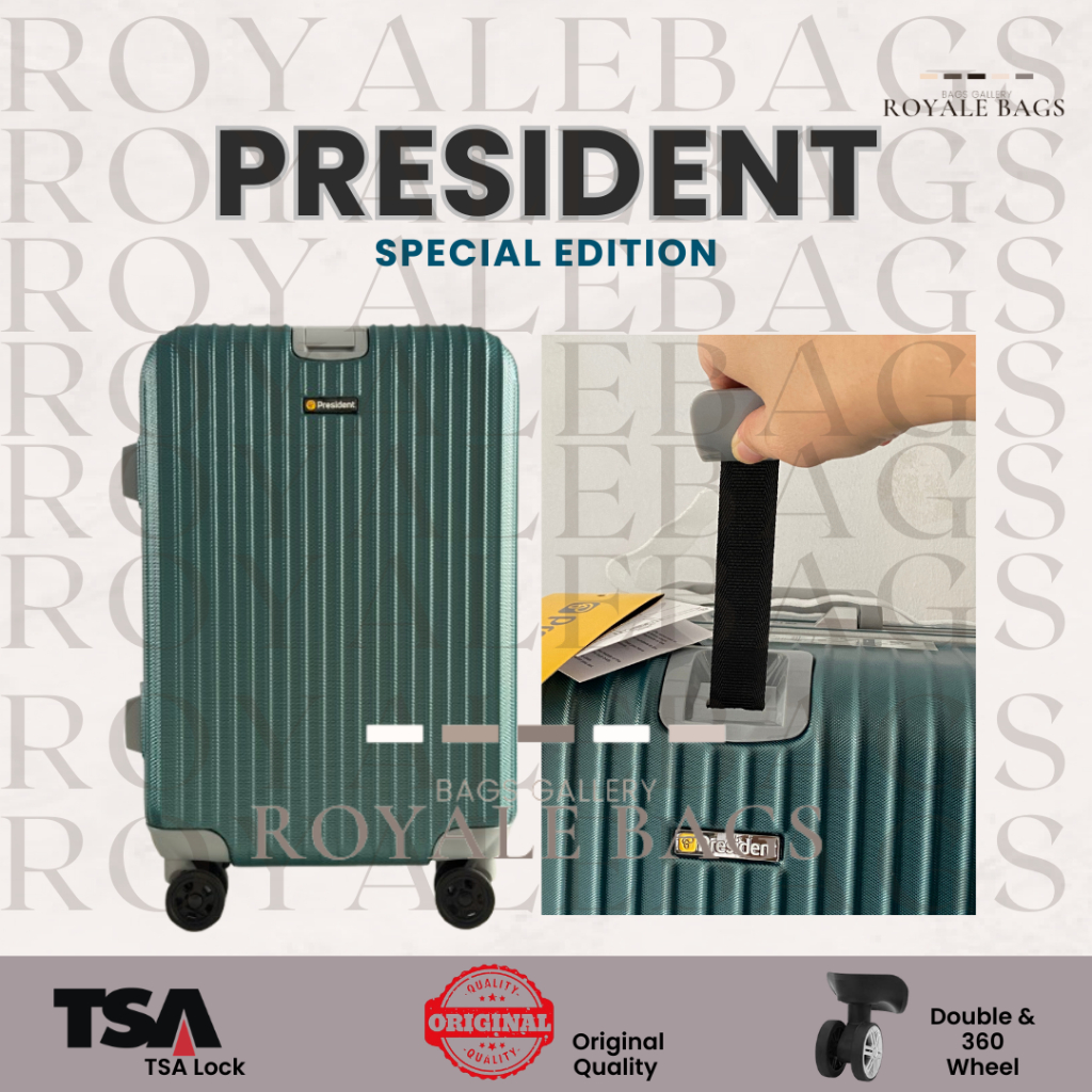 President Special Edition Tas Koper 20 inch / 26 inch Original Fiber Anti Gores TSA Lock - Auto Lock