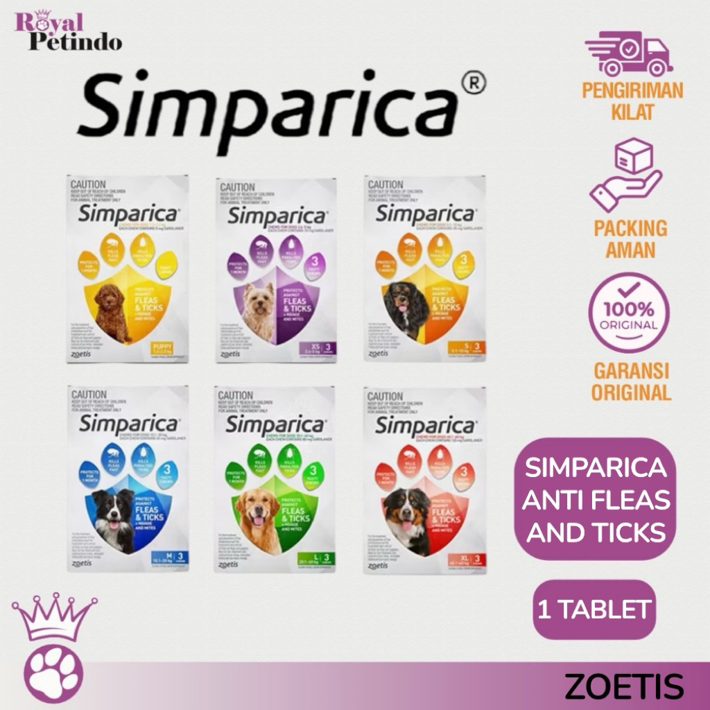 Simparica Chewable Tablet Obat Kutu Anjing Ampuh 1 TABLET