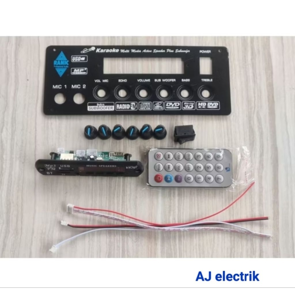 Panel Speaker Aktif Besi 6 lubang plus USB MP3 Player Bloetooht dan Knop.