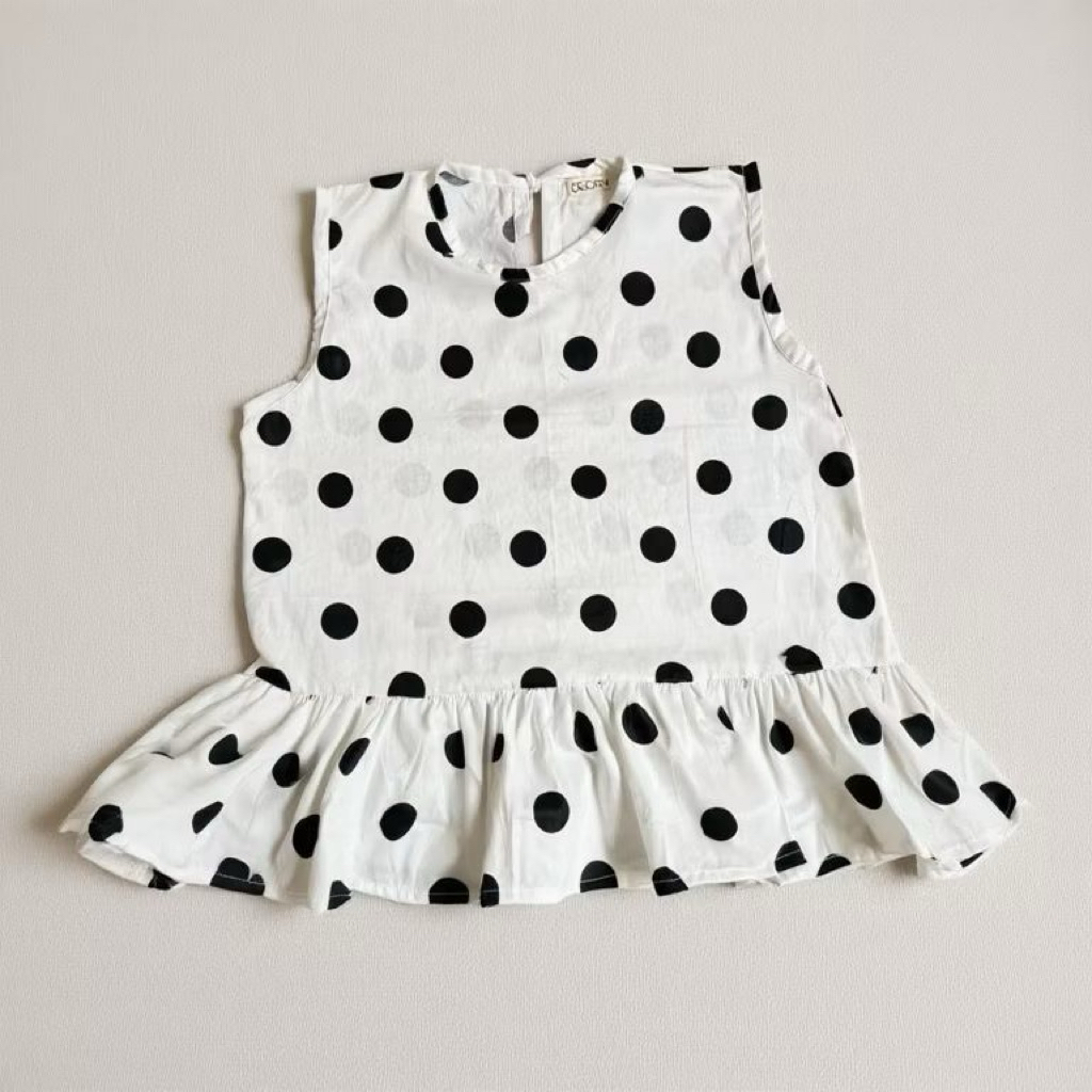 Top inner Ruffle / inner blouse sleeveless Polkadot