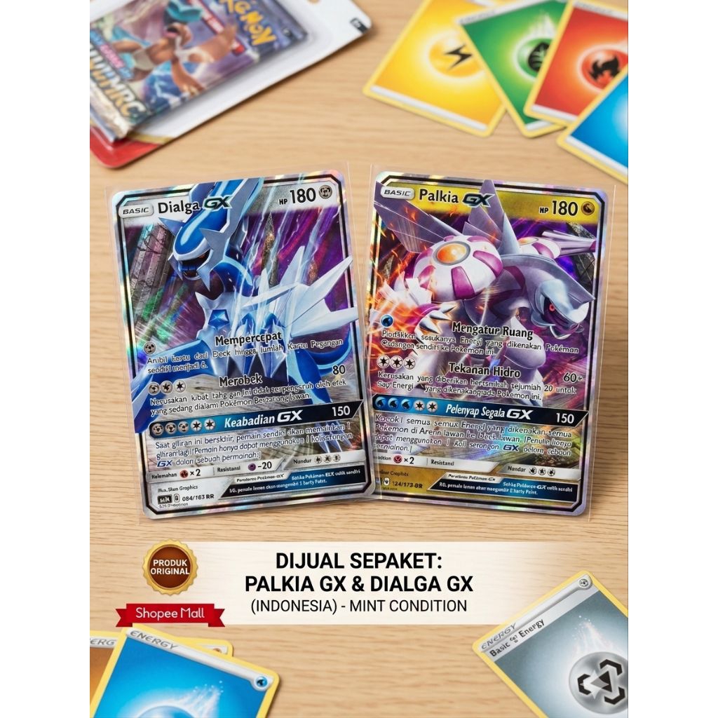 PAKET DIALGA GX dan PALKIA GX RR AS3B 084/183 AS4A 134/178 Kartu Pokemon TCG Indonesia Original Card