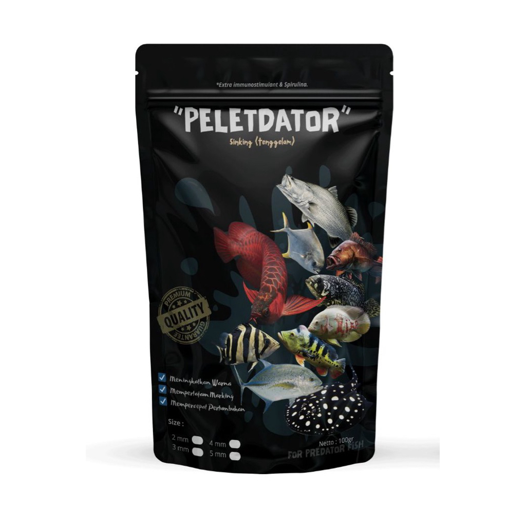 Pelet ikan predator air laut dan air tawar