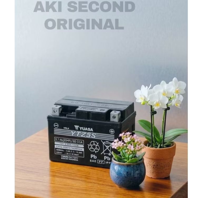 JUAL AKI KERING SECOND/BEKAS YUASA YTZ5S ORI 98% NORMAL UNTUK MOTOR BEAT,SUPRAX 125,MIO J,SUPRA INJE