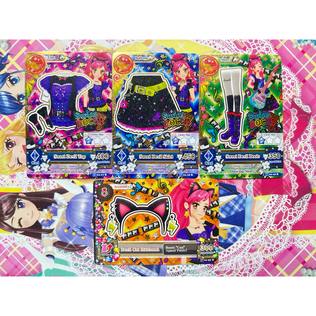 BOOKED Kartu Aikatsu Seira Otoshiro Swing Rock Sweet Devil Det Consellation Rare Scorpion Scorpio Or