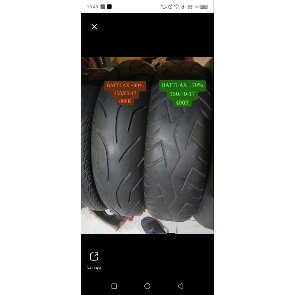 BATTLAX 150/70-17 ±70% & BATTLAX 150/60-17 ±90%