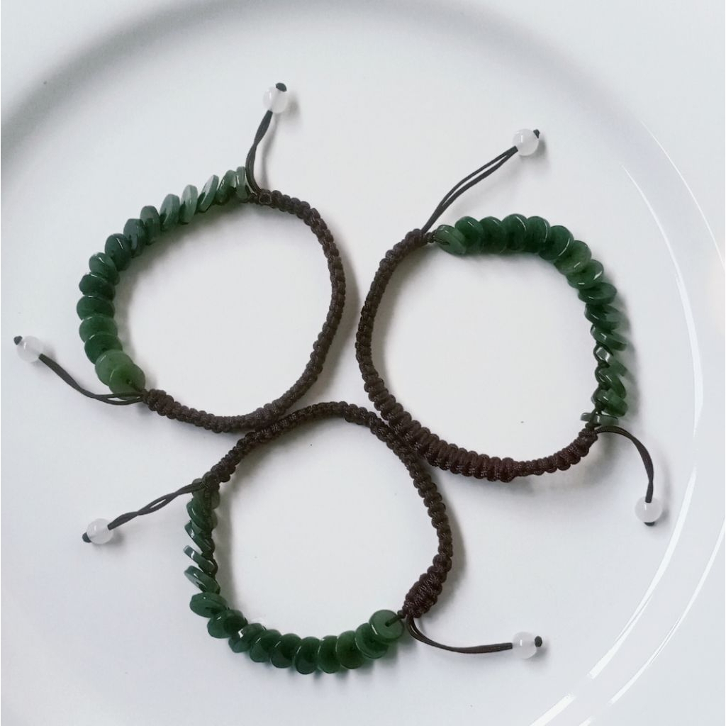 Giok Burma Asli Gelang Tali Koin