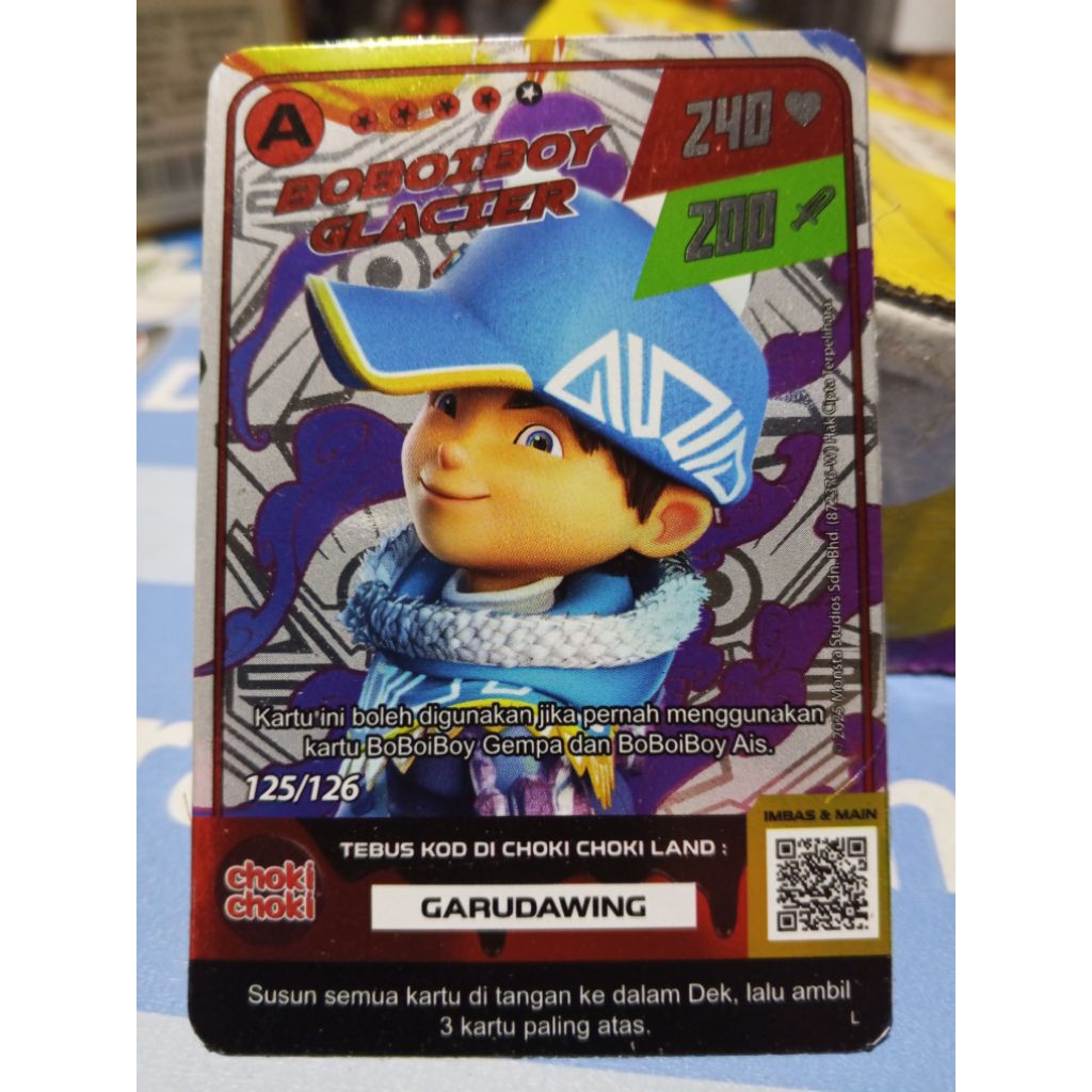 Limited card choki-choki Monsta galaxy card "Boboiboy Glacier Foil"