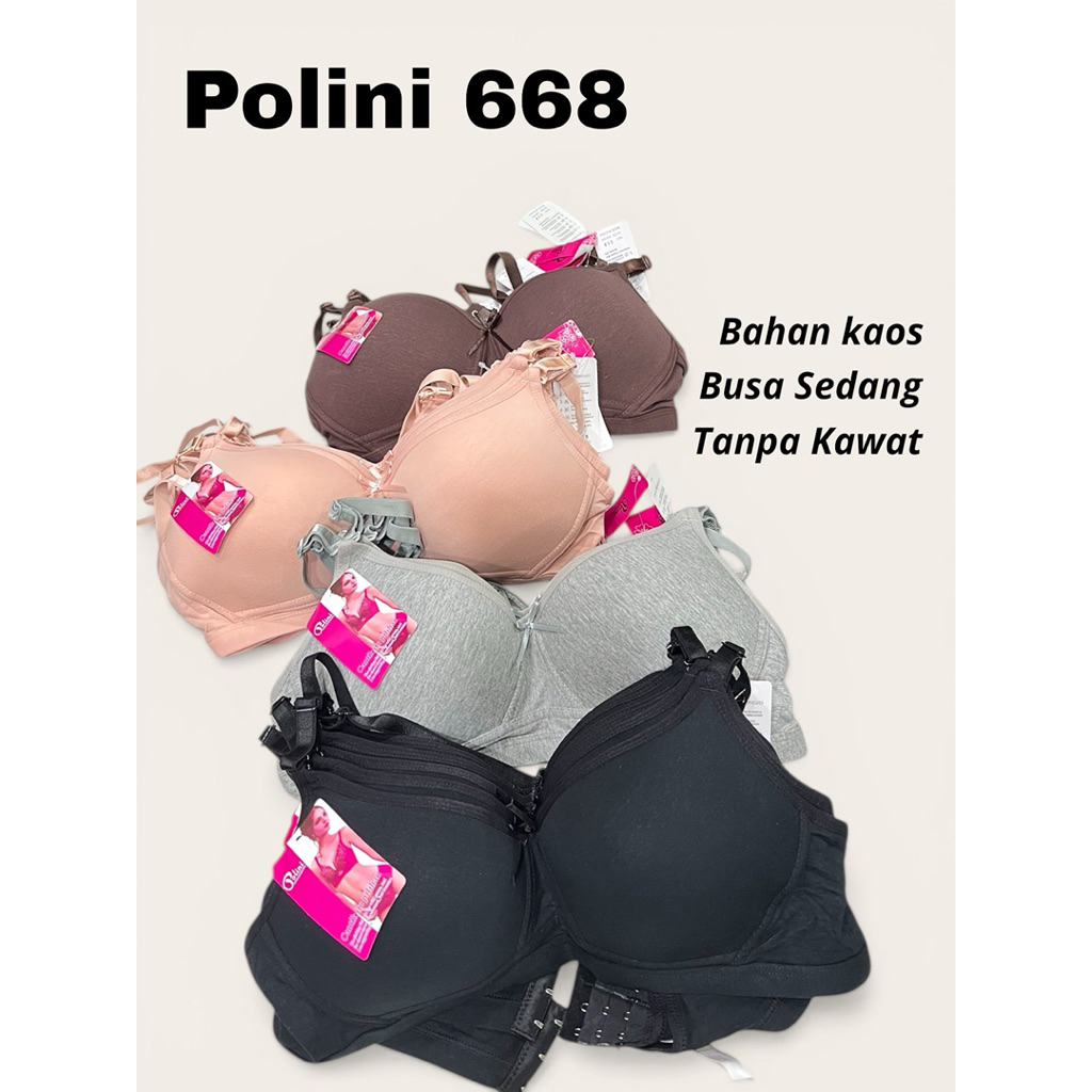 Bra Polini 668 Bahan Kaos Busa Sedang Tanpa Kawat
