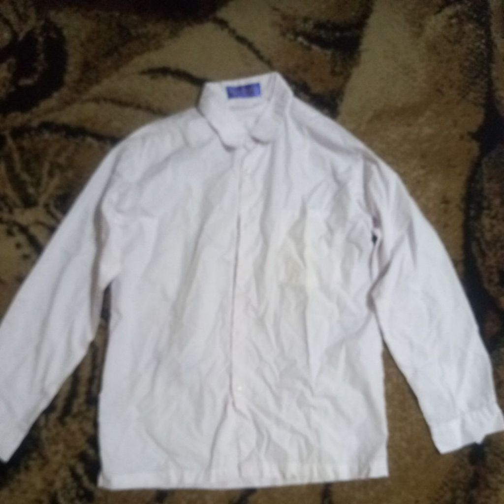 PL seragam putih panjang polos merk Seragam