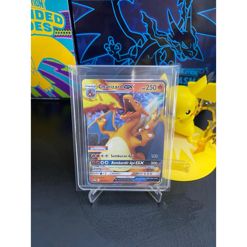 POKEMON TCG INDONESIA CHARIZARD GX HOLOGRAM PROMO INDOMARET 159/SM-P