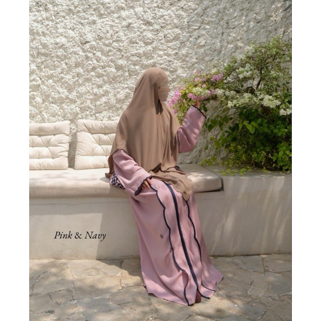 Aafiya Abaya Khaira Pink Navy SM