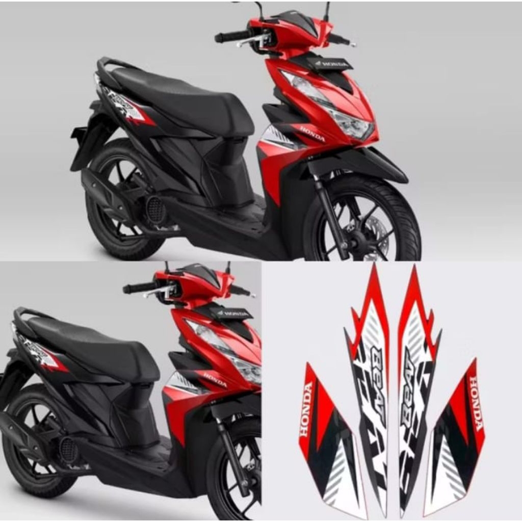 striping motor Honda beat 2023 merah