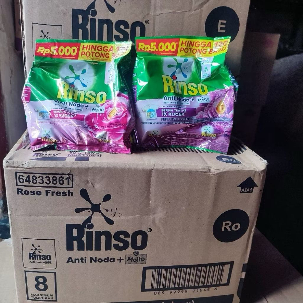 1 dus Rinso, Soklin, Boom 5000 Bubuk