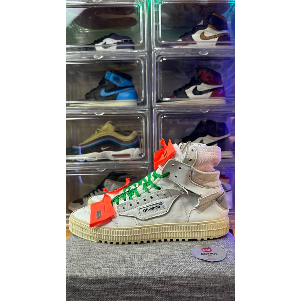 OFF WHITE COURT 3.0 HIGH TOP WHITE SNEAKERS , SEPATU , SHOES , SNEAKERS