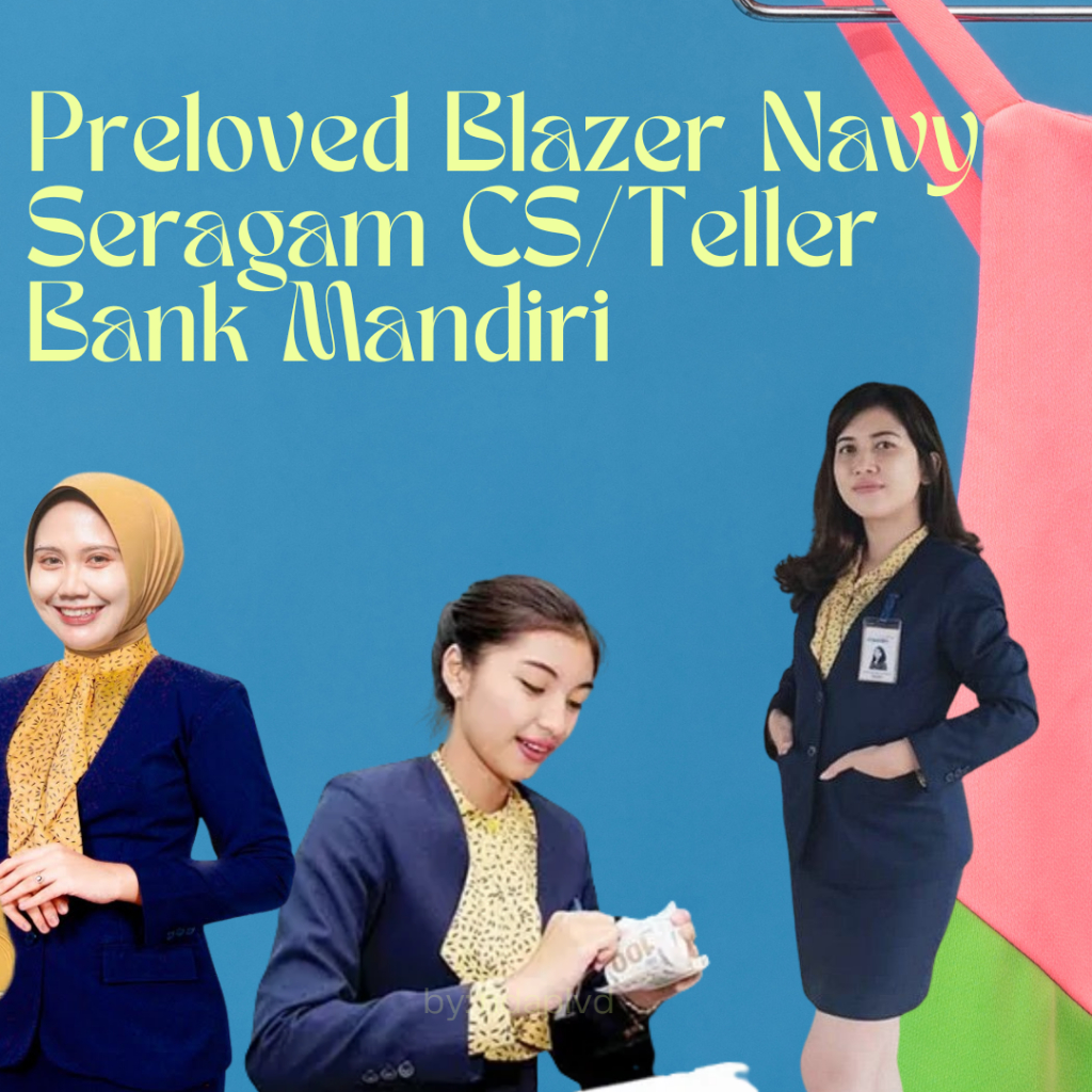 Preloved Blazer Seragam Bank Mandiri CS Teller Navy