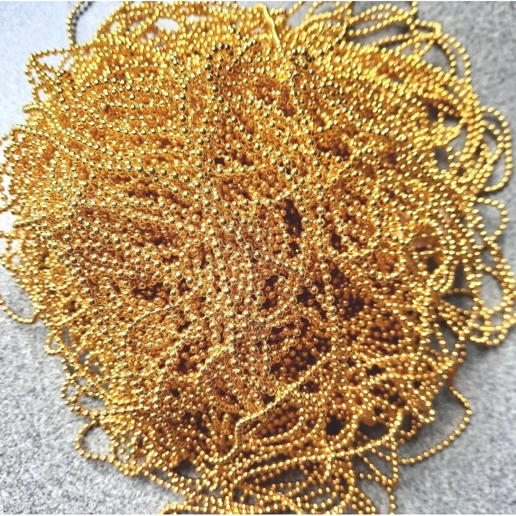 Mute Lada Emas Rantai Mutiara 3 mm ( Meteran )