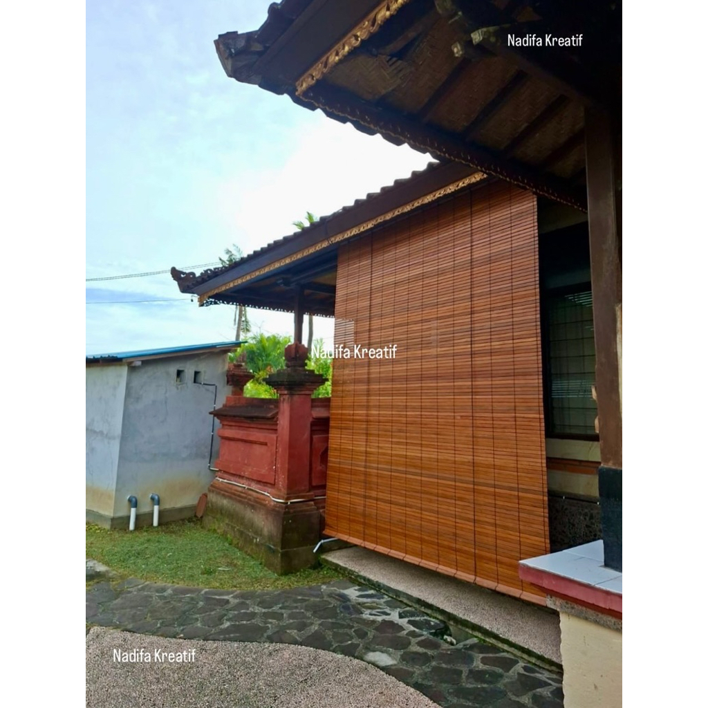 Tirai kayu / krey kayu outdoor / krei kayu / kerai kayu / kirai kayu / gorden / kerei kayu 1mX2m